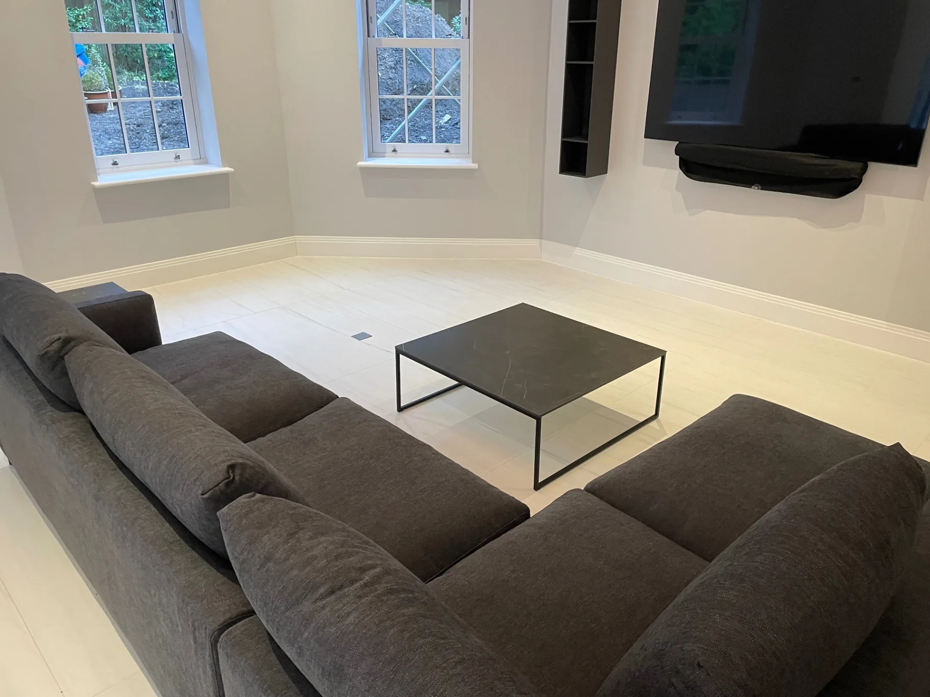 Cinema Room & Lounge — Large-format porcelain, matte finish, Ascot, Berkshire